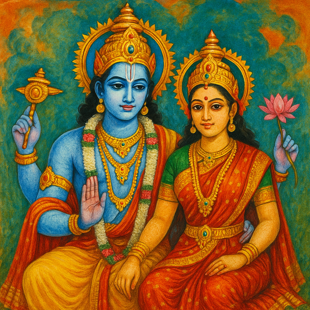 Lord Vishnu with Lakshmi