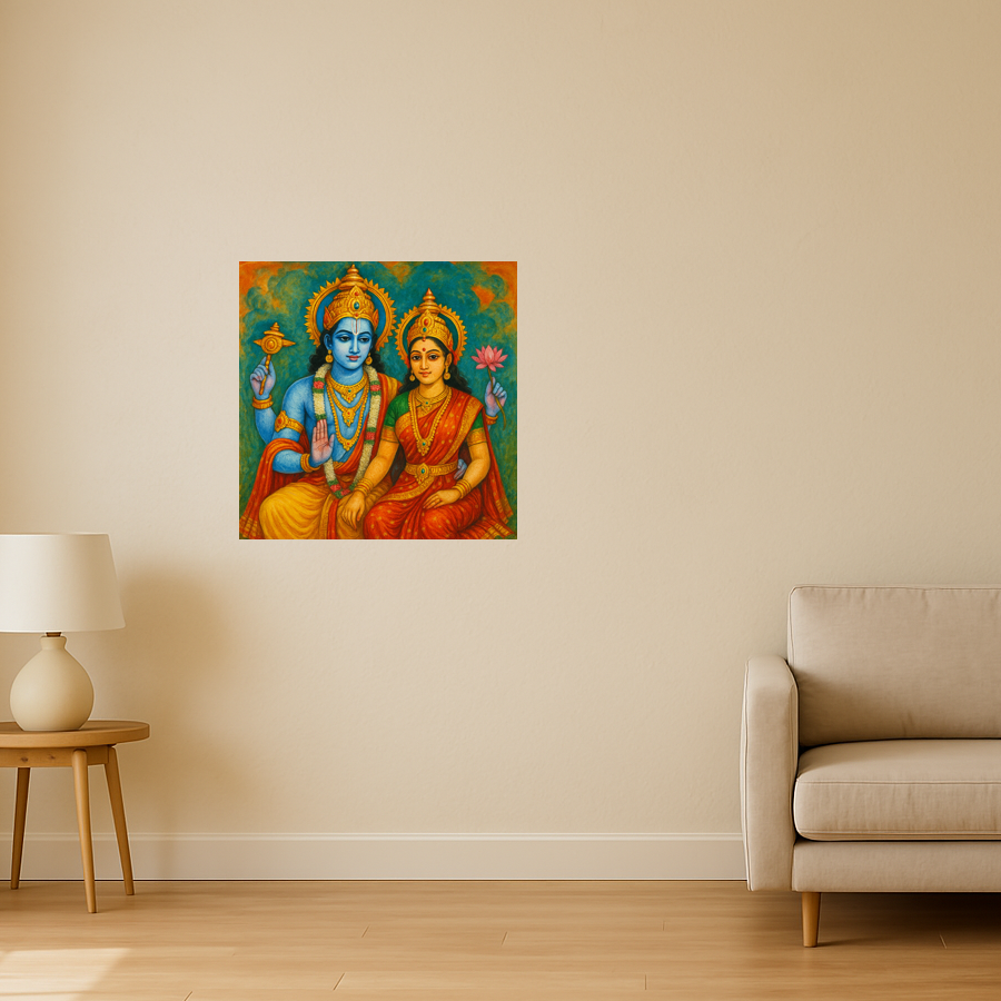 Lord Vishnu with Lakshmi