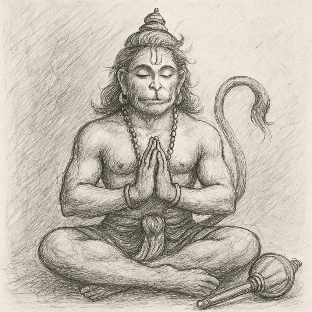 Meditating hanuman