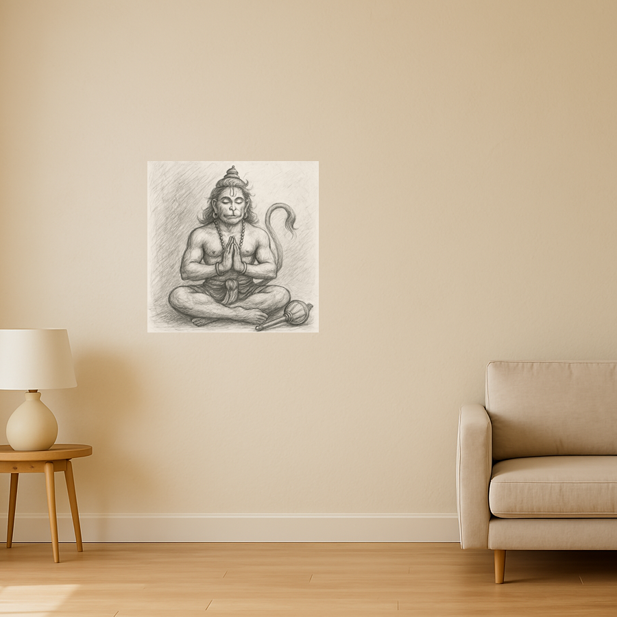 Meditating hanuman