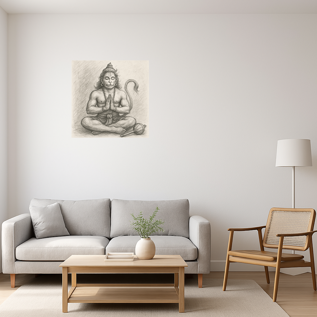 Meditating hanuman