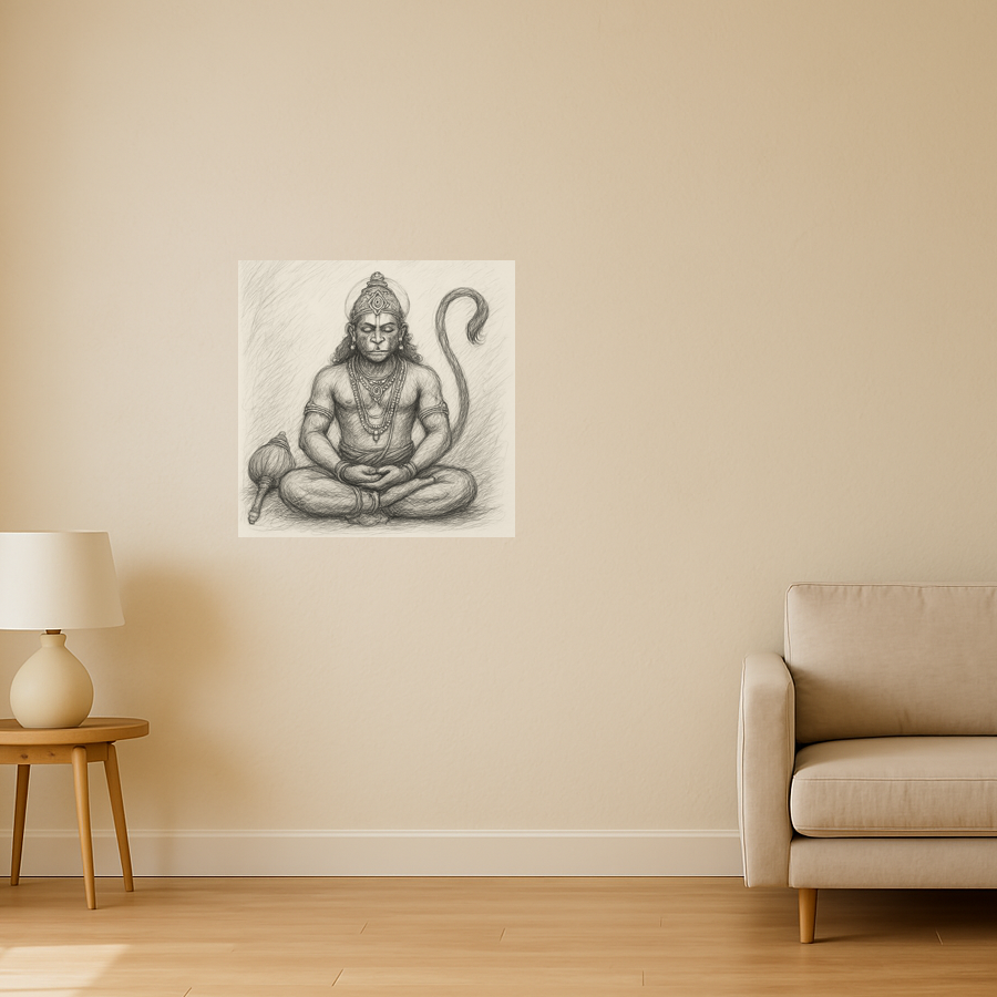 Meditating hanuman