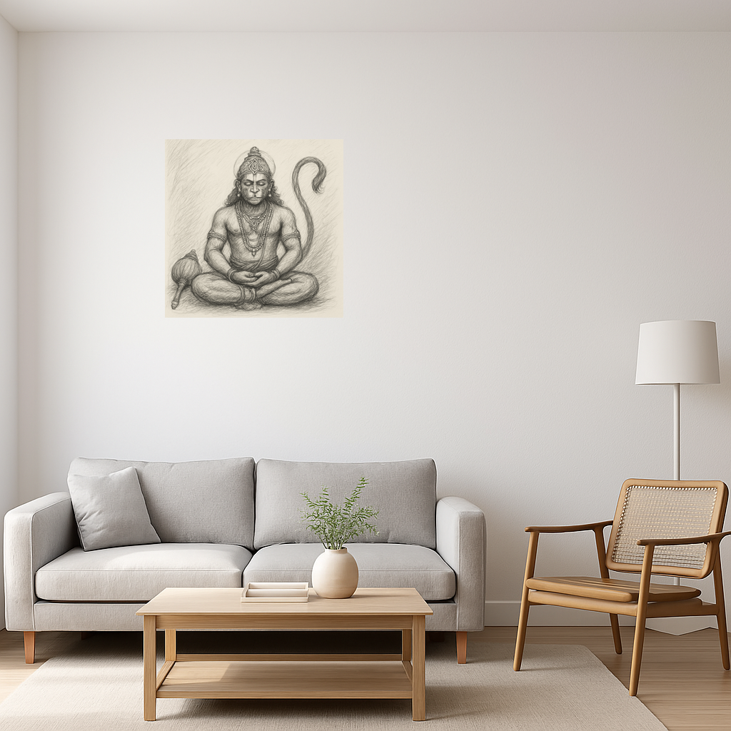 Meditating hanuman