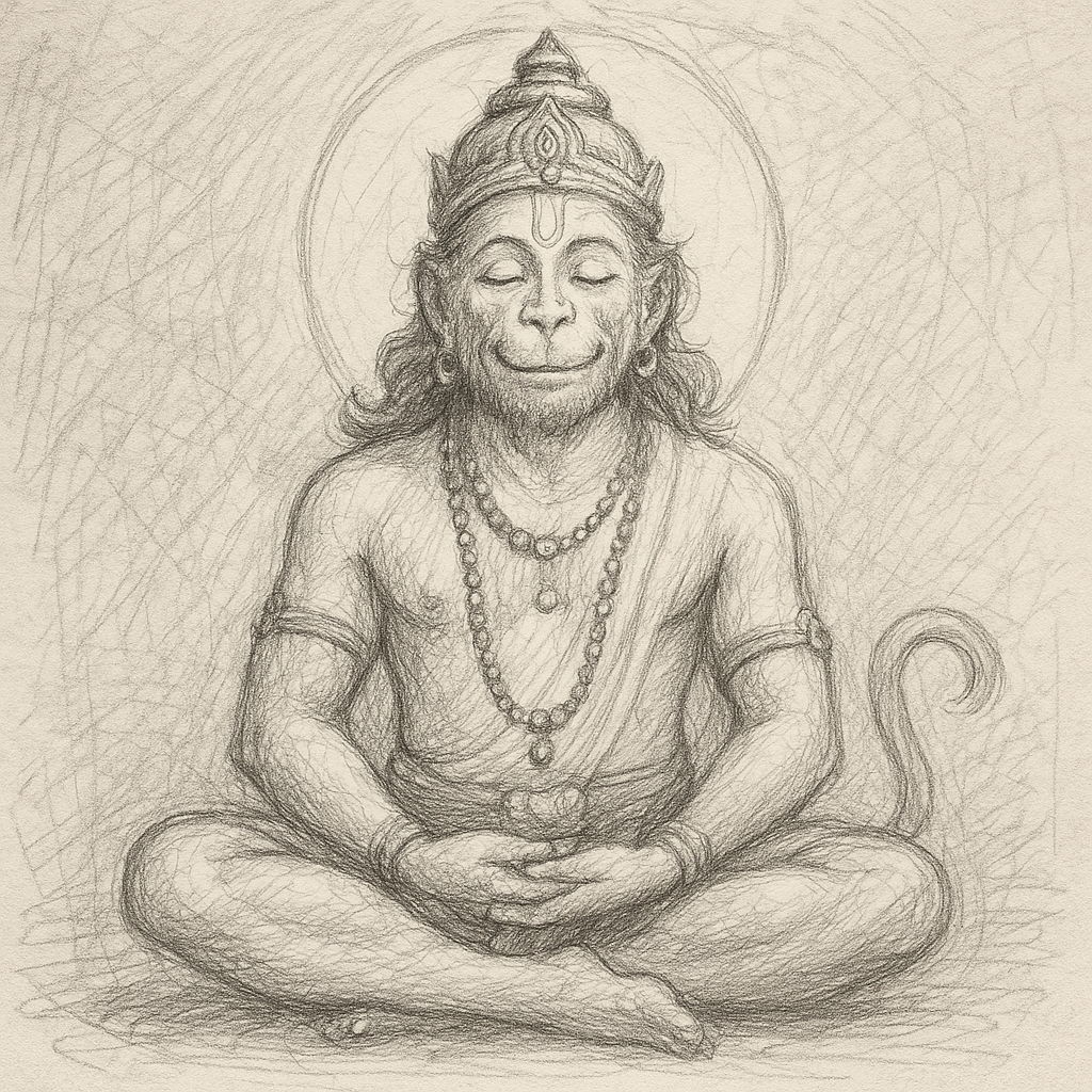 Meditating Hanuman