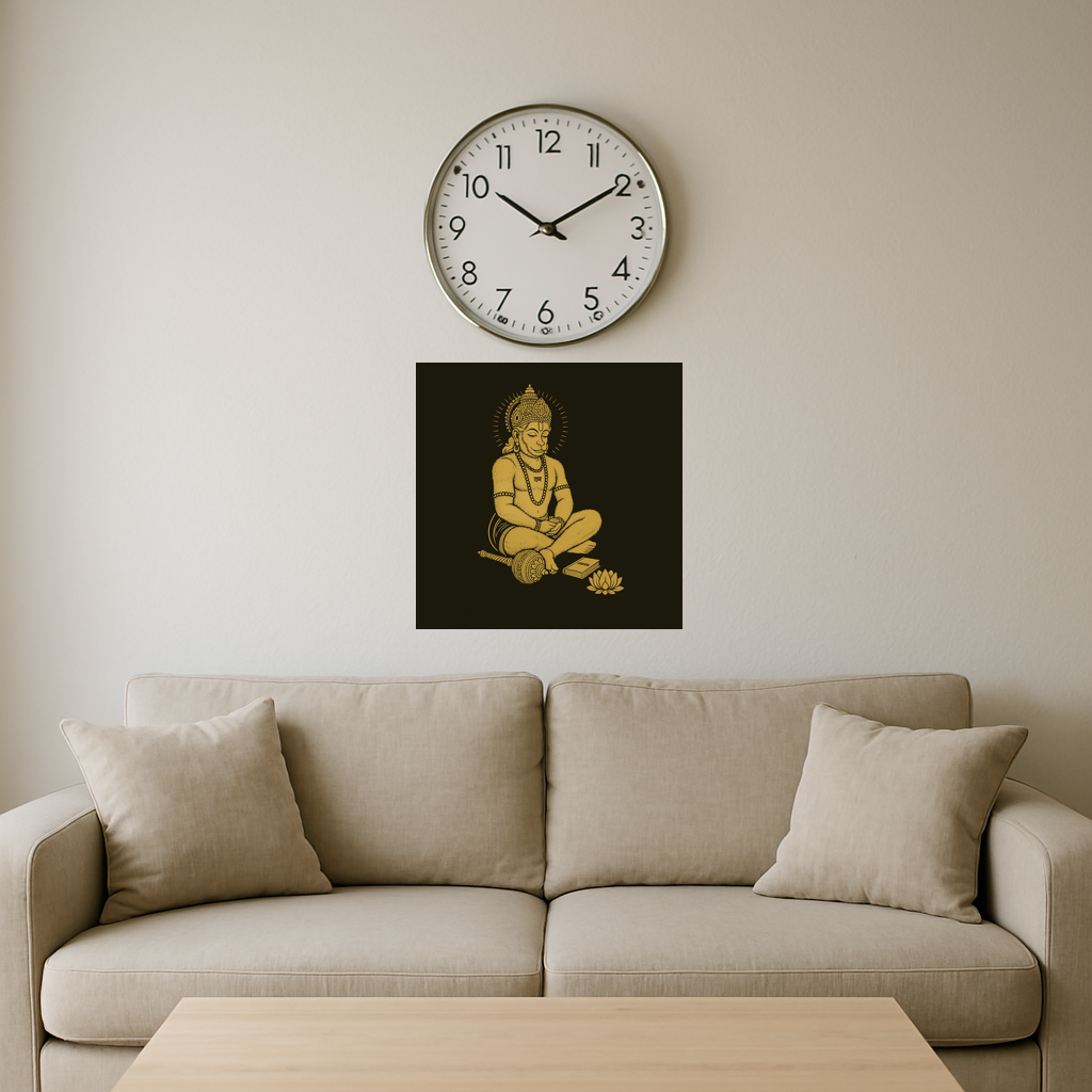 Meditating hanuman (Gold)