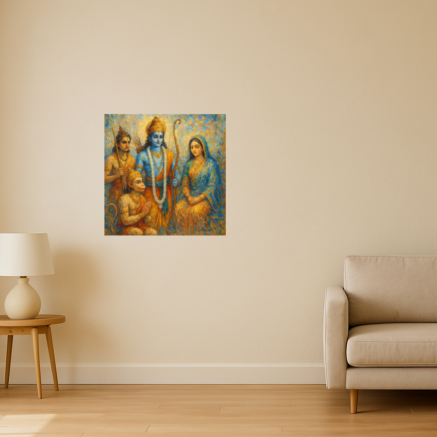 Ram with lakshman, Sita and Hanuman