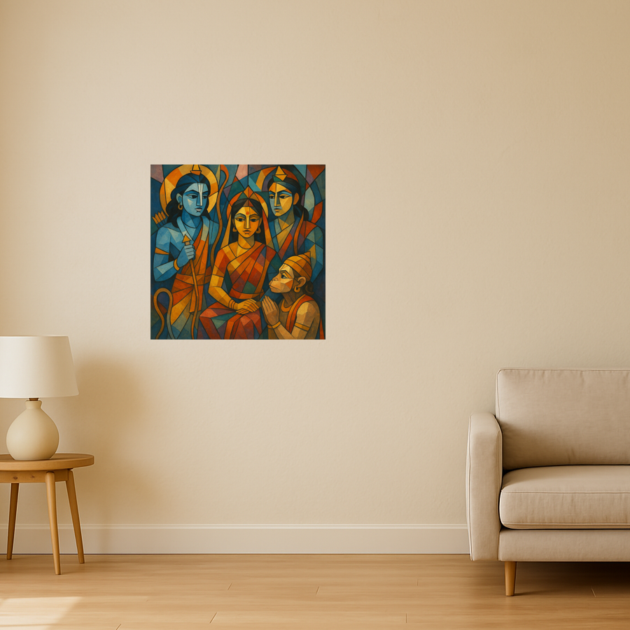 Ram with Lakshman, Seetha and Hanuman