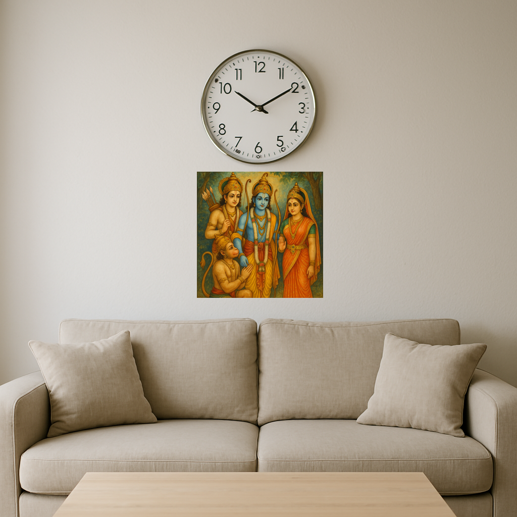 Ram with Lakshman, Sita and Hanuman