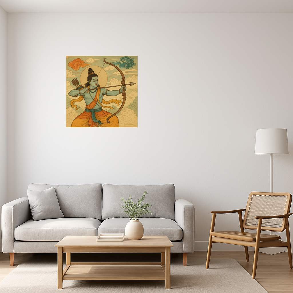 Lord Ram with bow and arrow