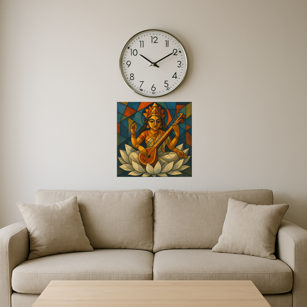Goddess Saraswati on lotus
