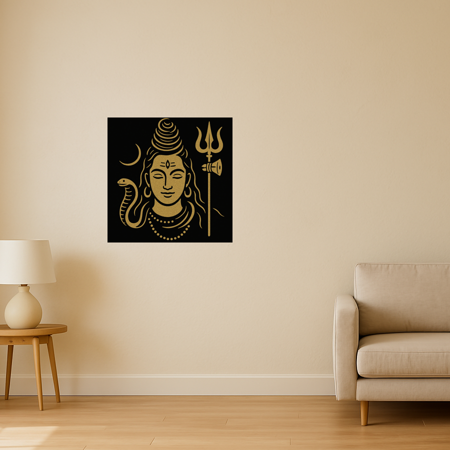 Meditating Shiva (Gold)