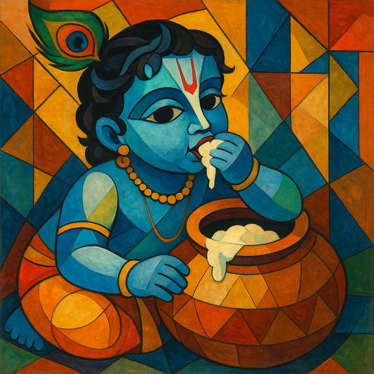 Baby Krishna eating butter