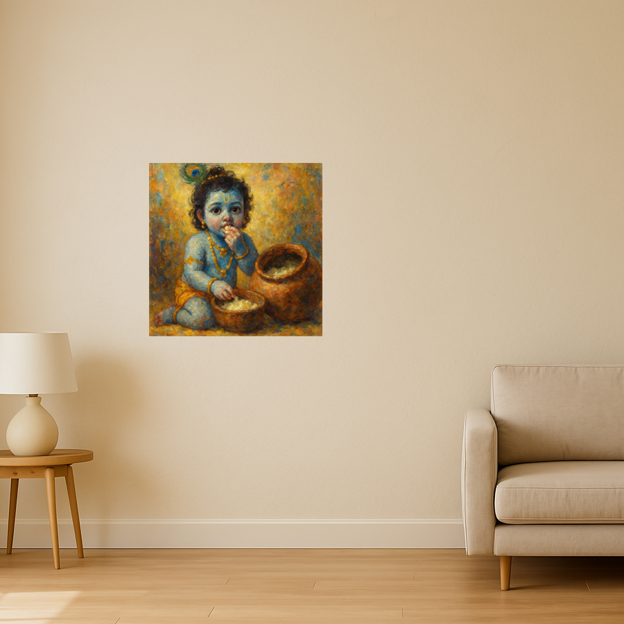 Baby Krishna eating butter