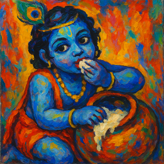 Baby Krishna eating butter