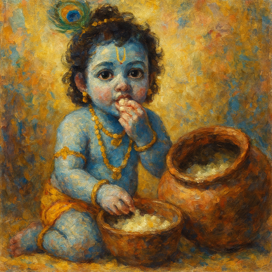 Baby Krishna eating butter
