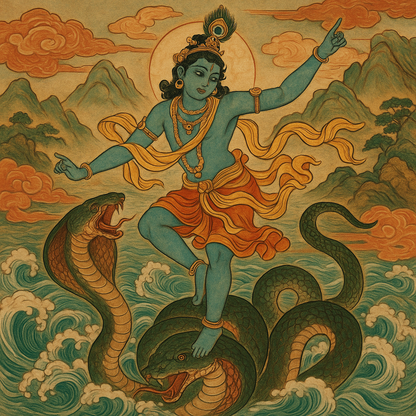 krishna dancing on kaliya naag