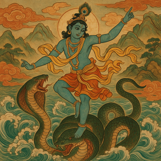 krishna dancing on kaliya naag