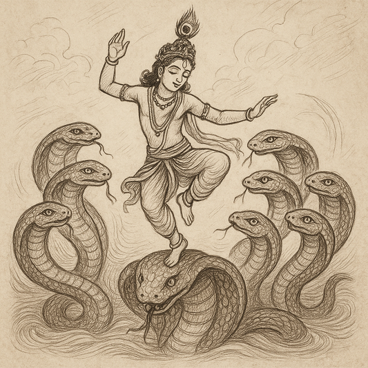 krishna dancing on kaliya naag