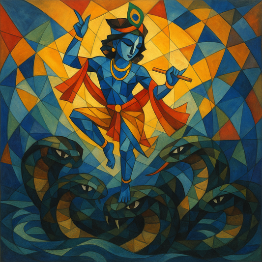 krishna dancing on kaliya naag