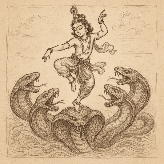 krishna dancing on kaliya naag