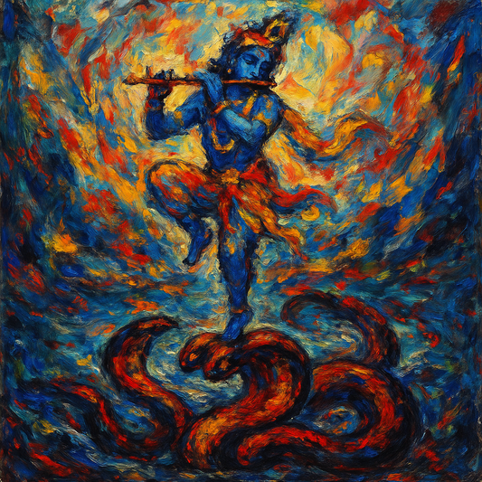 krishna dancing on kaliya naag