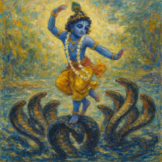 krishna dancing on kaliya naag