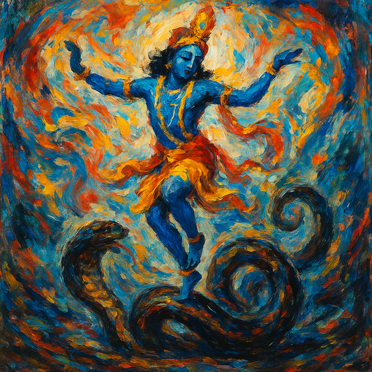 krishna dancing on kaliya naag