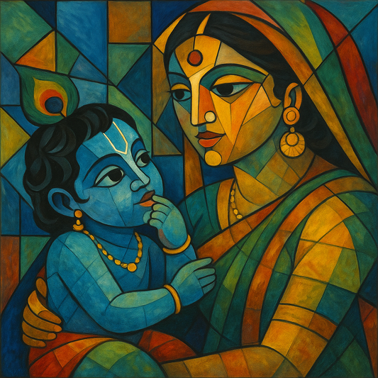Baby krishna with Yashoda