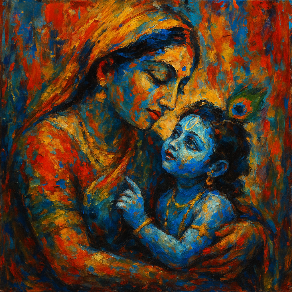 Baby Krishna with Yashoda