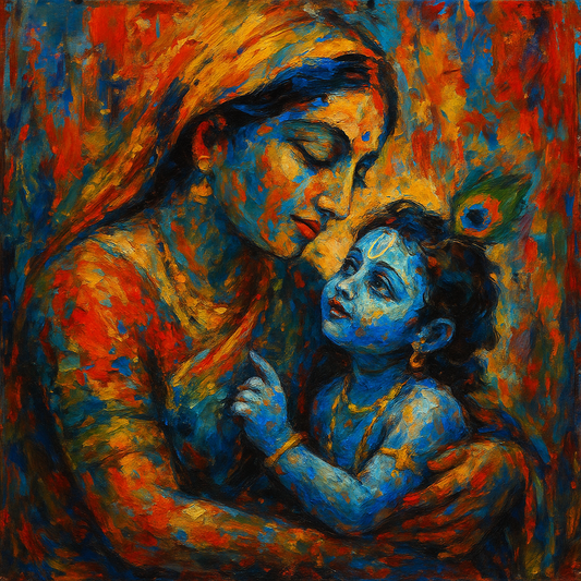 Baby Krishna with Yashoda