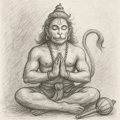 Meditating hanuman