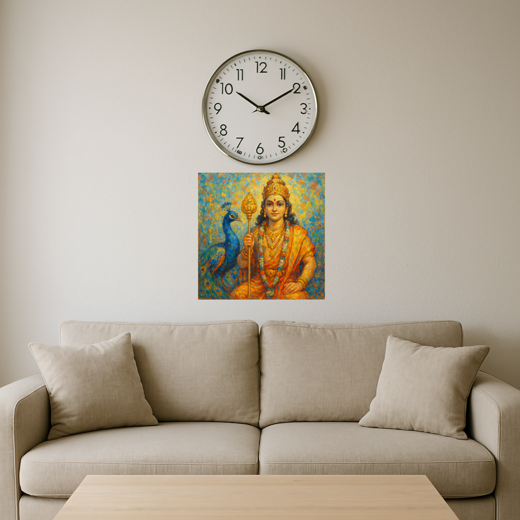 Lord Murugan with Peacock