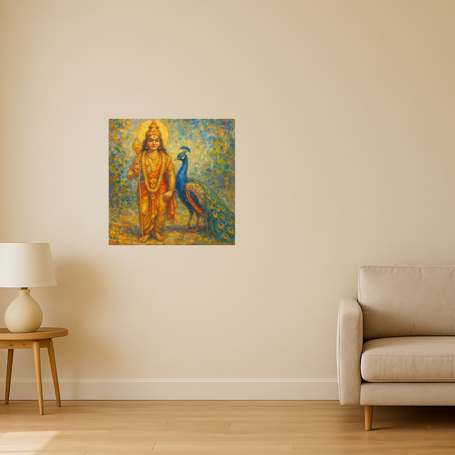 Lord Murugan with Peacock