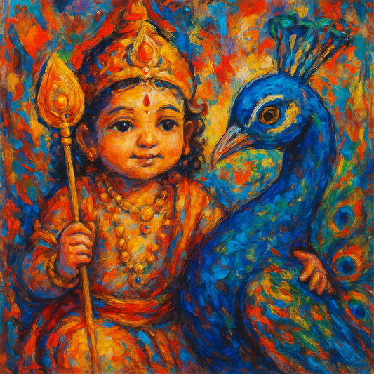 Baby Murugan with Peacock