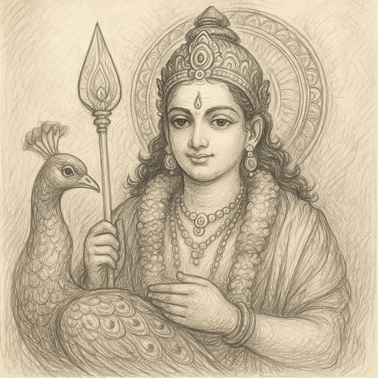Lord Murugan with Peacock
