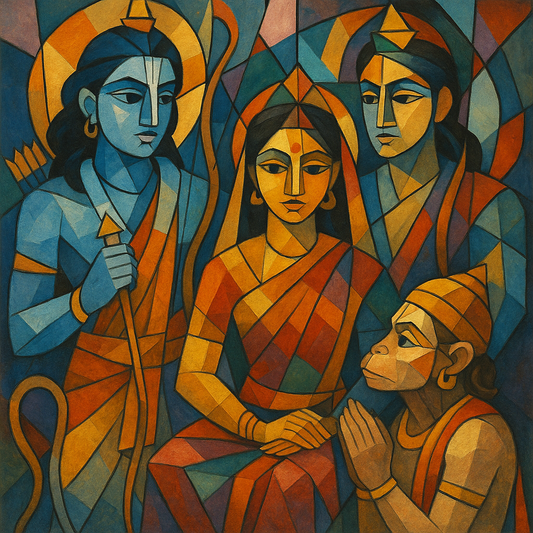 Ram with Lakshman, Seetha and Hanuman