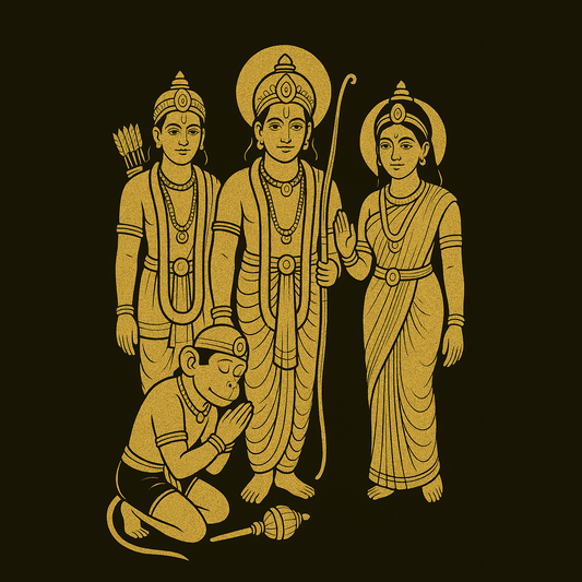 Ram with Lakshman, Seetha and Hanuman