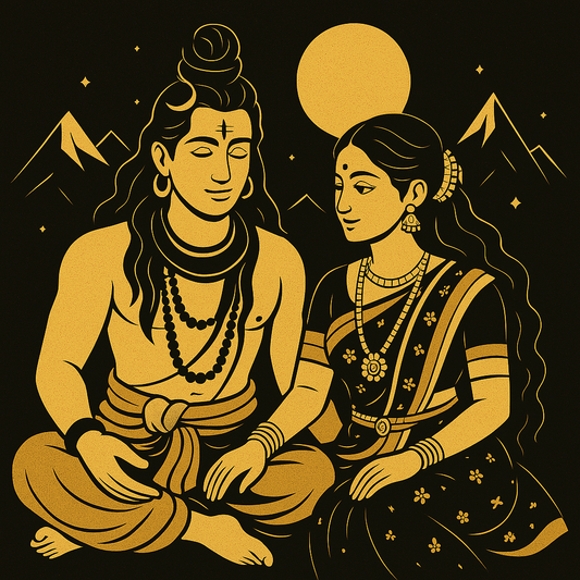 Shiva and Parvathi (Gold)