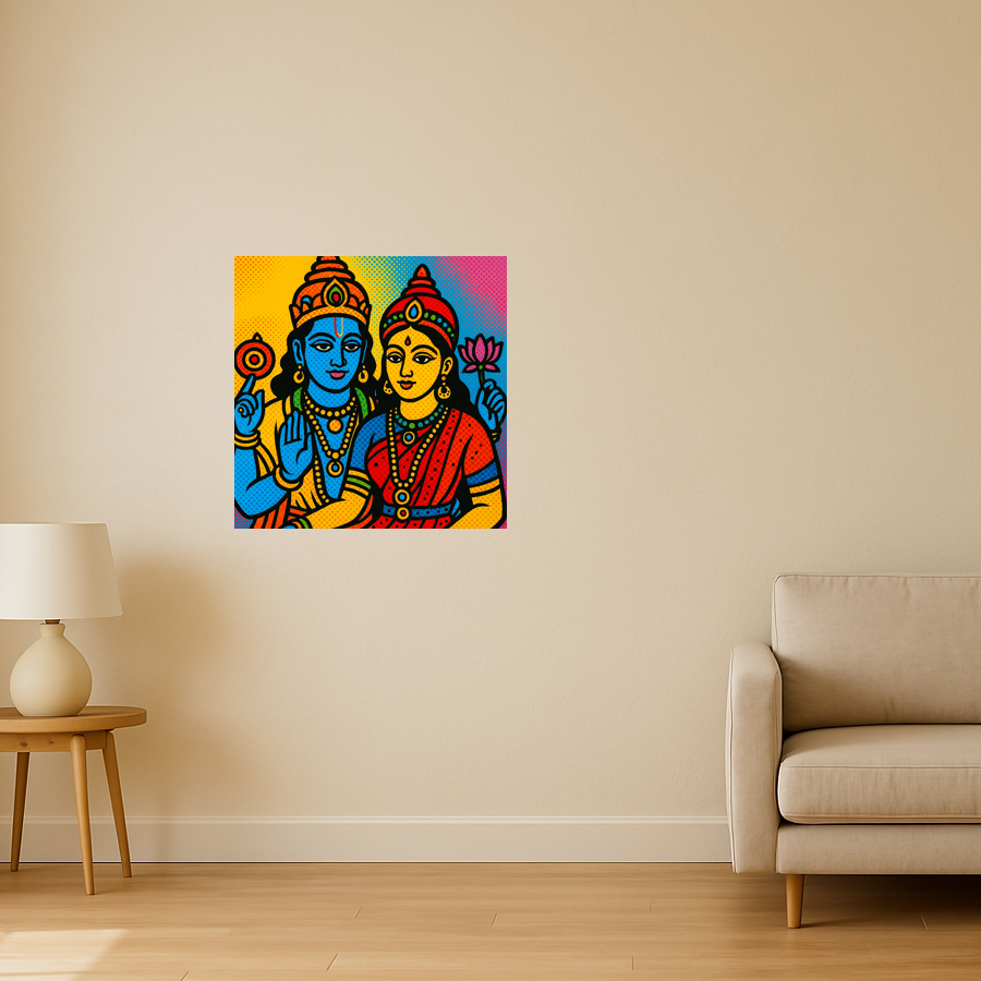 Lord Vishnu with lakshmi