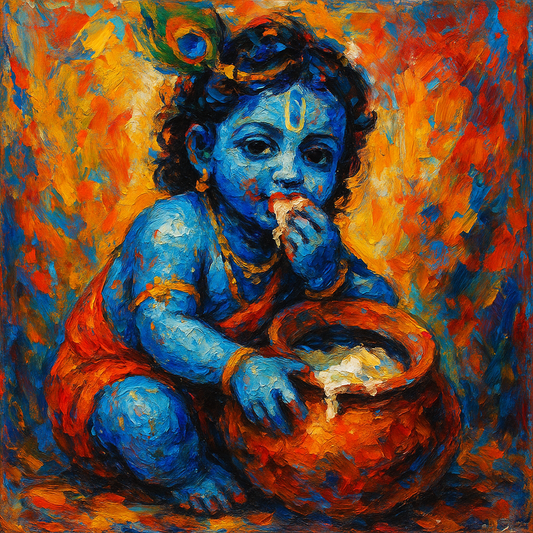 Baby Krishna eating butter