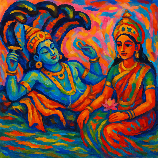 Lord Vishnu with Lakshmi